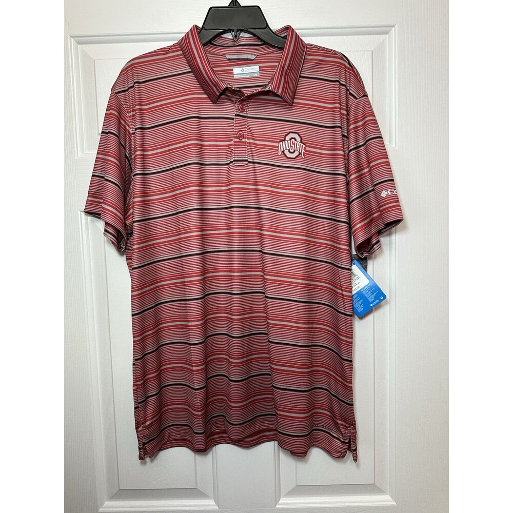 Size L Ohio State Buckeyes Columbia Polo PFG Omni-Shade Super Terminal Tackle